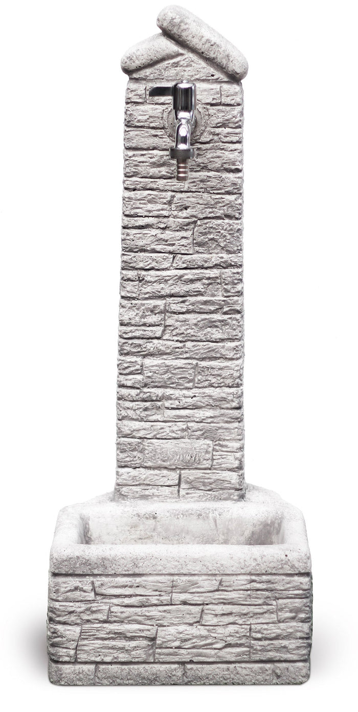 Fontana da Giardino Senza Rubinetto in Cemento Granulato di Marmo Zambla Grigio