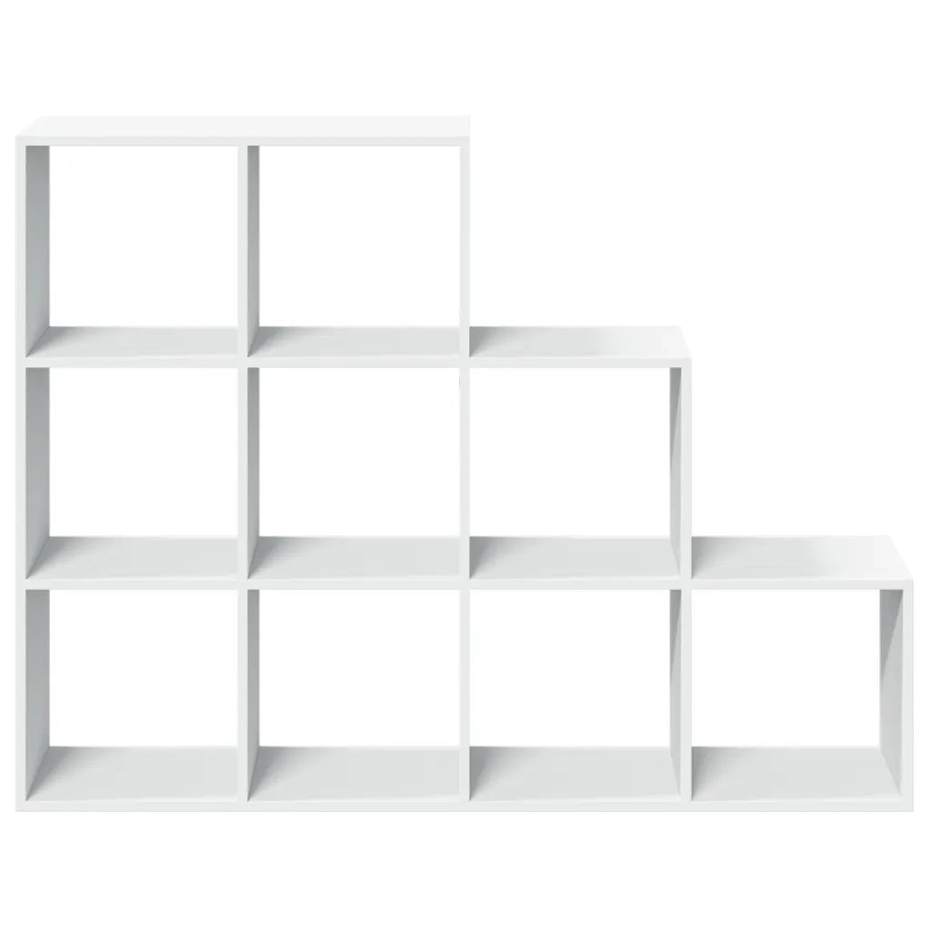 Libreria Divisorio 3 Ripiani-Scaffale per Libri-Mobile di Stoccaggio Bianca 137,5x29x103,5cm Truciolato