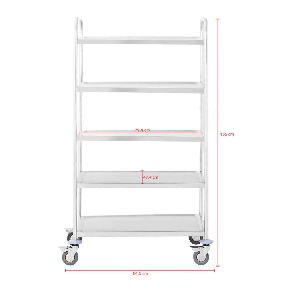 Carrello di servizio - 4 ripiani - 200 kg acciaio inox 14_0000942