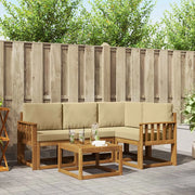 Set di divani da esterno con cuscino 5 pcs Naturale e Beige
