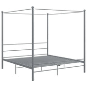 Letto a Baldacchino Grigio in Metallo 180x200 cm 325068