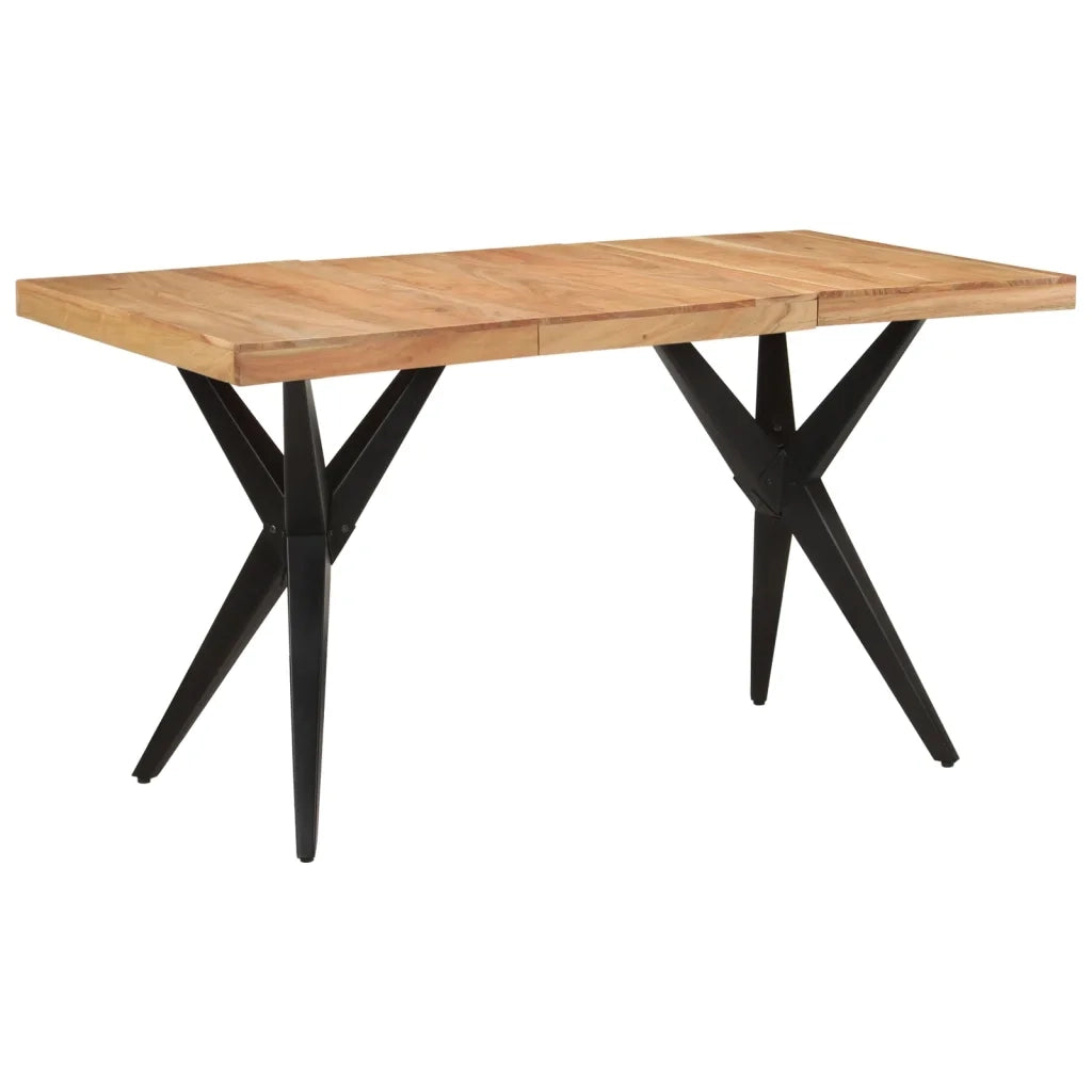Tavolo da Pranzo | Tavolo da cucina Nero 140x70x76 cm in Legno Massello di Acacia