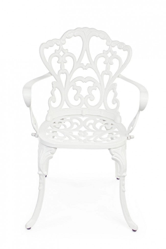 Set 2 Sedie da Giardino 57,5x58x87,5h cm con Braccioli Victoria Bianco