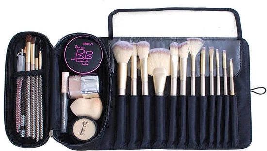 Tas per pennelli per trucco, contenitore per pennelli per trucco con 12 posizioni, contenitore per pennelli per trucco portatile
