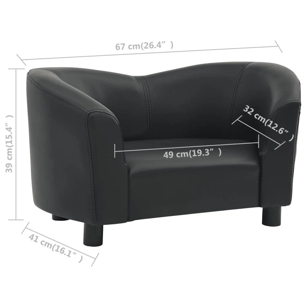 Divano per cani nero 67 cm sintetico nero 02_0000199