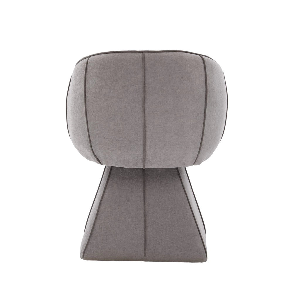 Poltrona Girevole in Tessuto Chenille ¨C MINIMAL ¨C Grigio, Schienale Alto, Relax