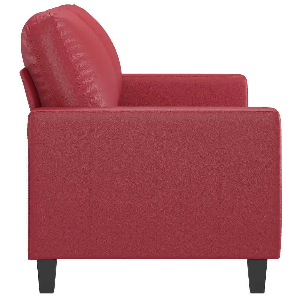 Divano a 2 Posti Rosso Vino 120 cm in Similpelle 359135