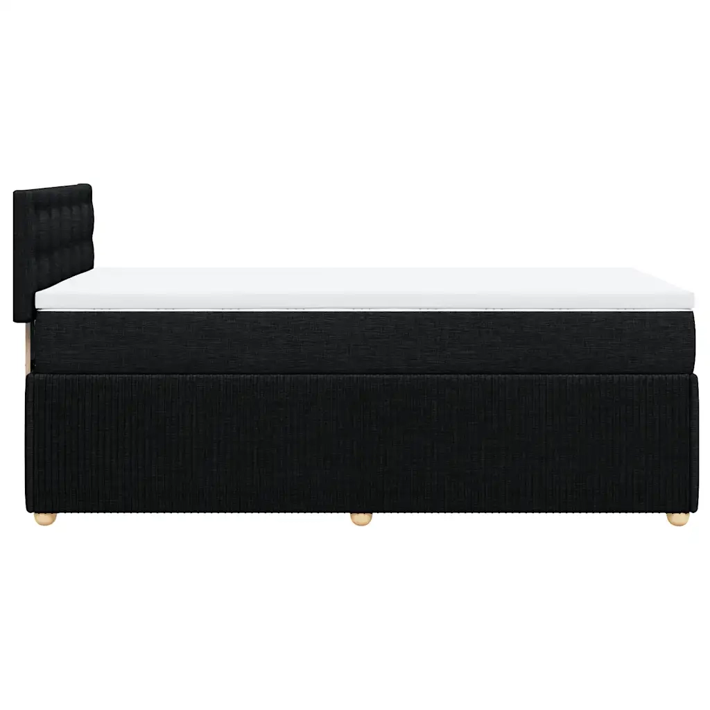 Giroletto a Molle con Materasso Nero 100x200 cm in Tessuto