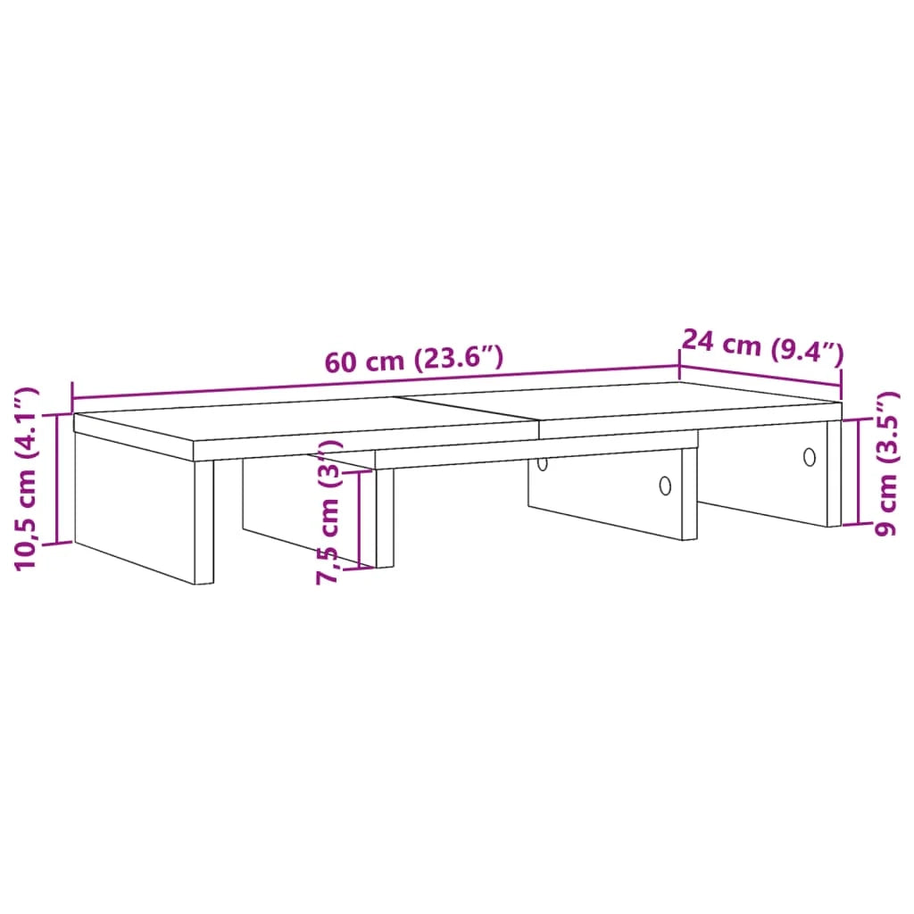 Supporto per monitor regolabile per scrivania/tavolo legno ingegnerizzato rovere Sonoma marrone 02_0044970