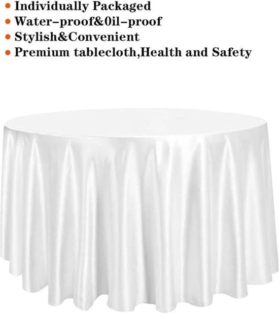 Tavolo da pranzo impermeabile PEVA 213cm bianco - set da 10 - per esterno, feste, ristoranti, matrimoni