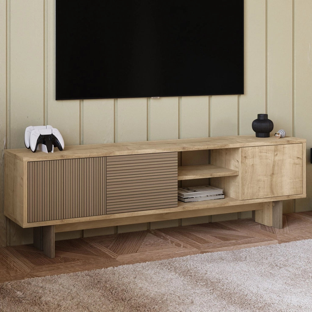 Porta TV in legno "Ravello" - 150 x 30 x 45 cm - Beige