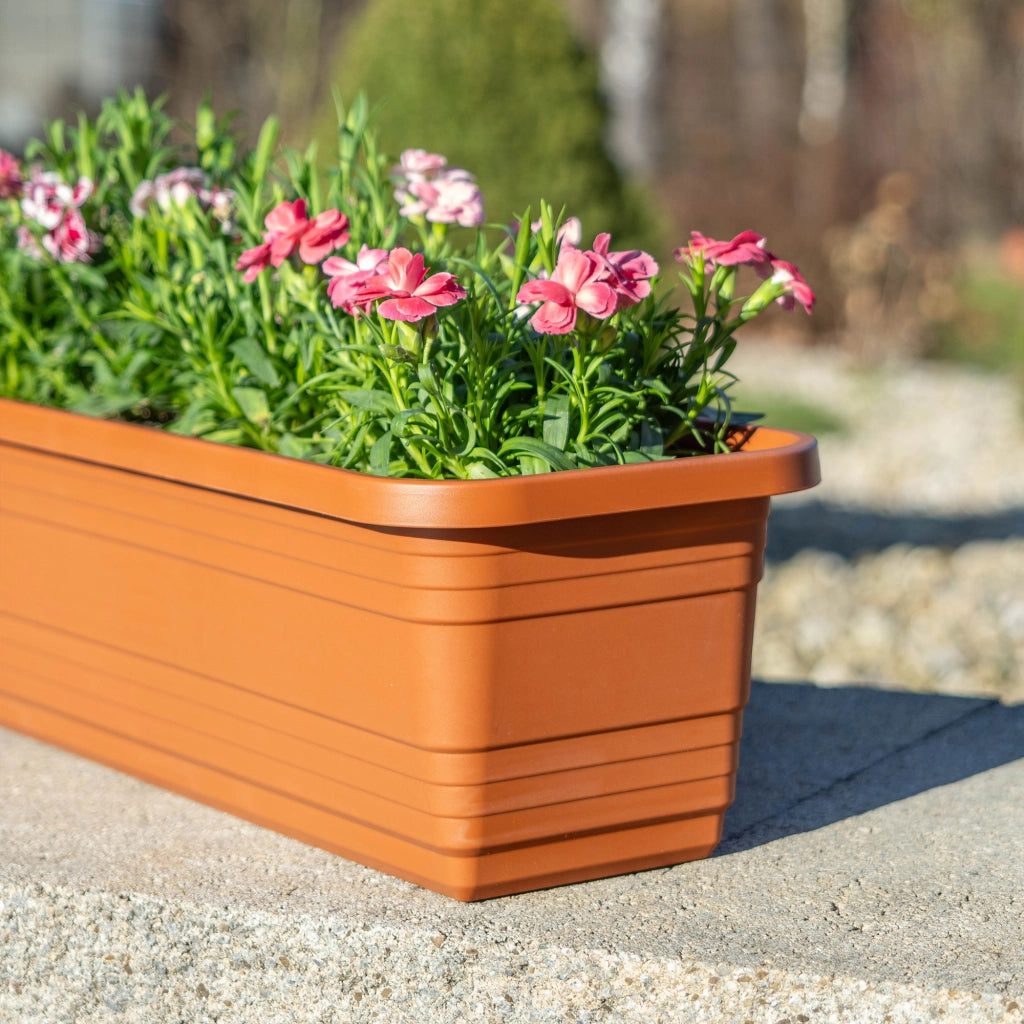 Vaso da fiori per balcone KADAX, 50 cm, rosso mattone.