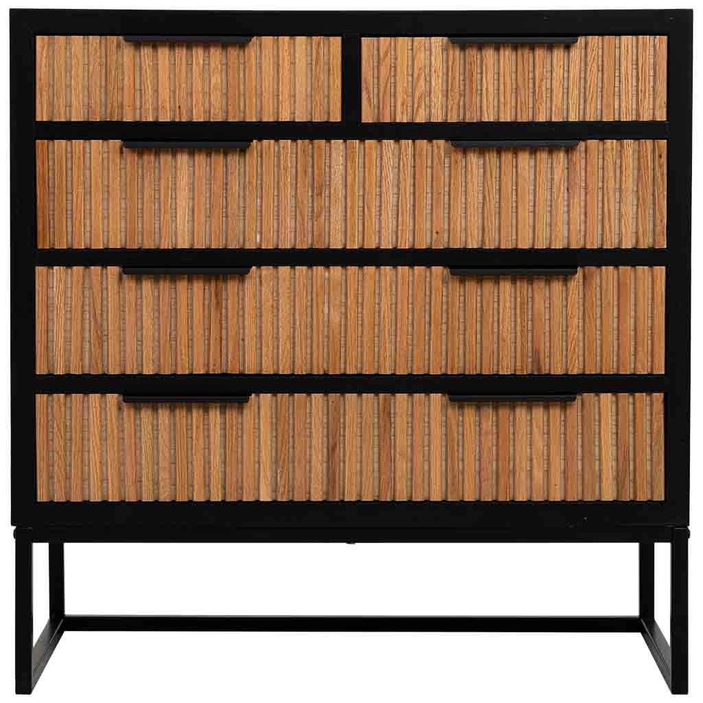 Cassettiera 4 cassetti legno e metallo 80x39,5x81h cm