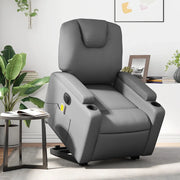 Poltrona Alzapersona Elettrica Reclinabile Grigio in Similpelle 3204454