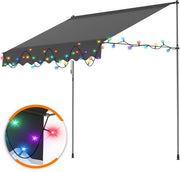 Schiaccianti inclusi Slingback - Ombreggiatura senza Forare per Terrazza e Balcone – Marcia per Balcone regolabile a Mano 250cm Grigio