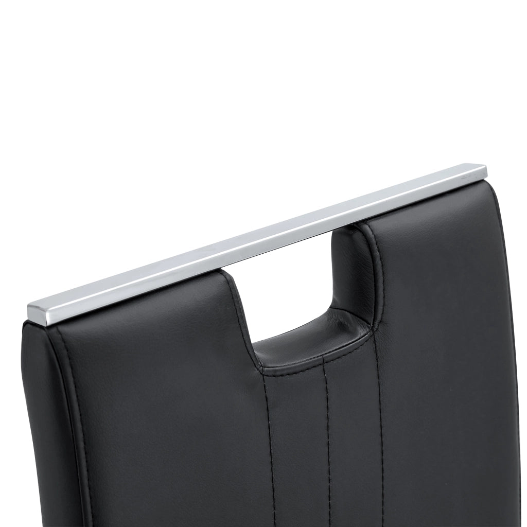 Set 2 Sedie da Pranzo ¨C MINIMAL ¨C Nero, Similpelle, Design Moderno