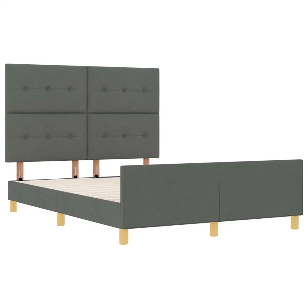 Struttura del letto-Giroletto Grigio scuro 140 x 200 cm Tessuto 782434