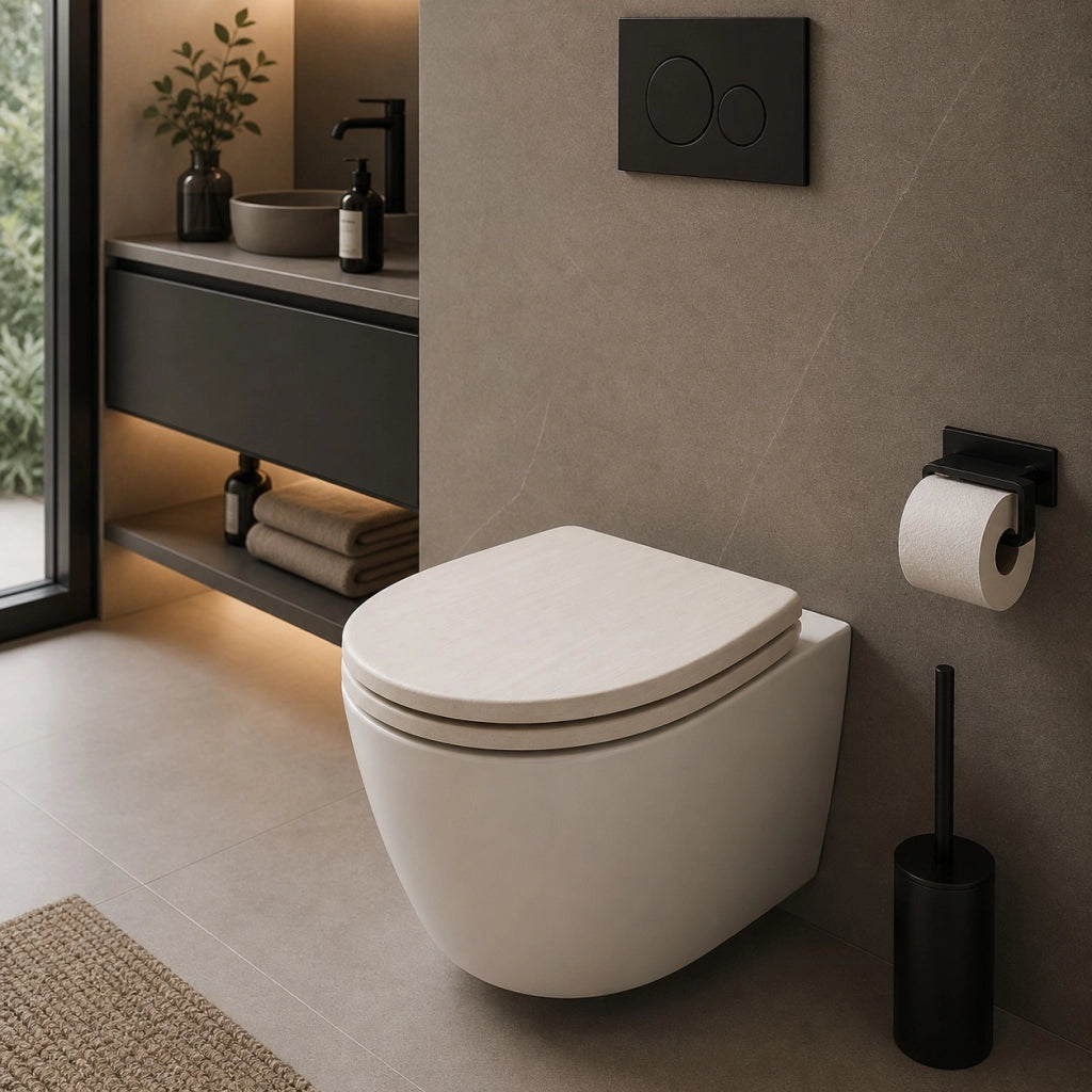 Sedile Copriwater Universale MDF Rovere Chiaro Effetto Legno 94105