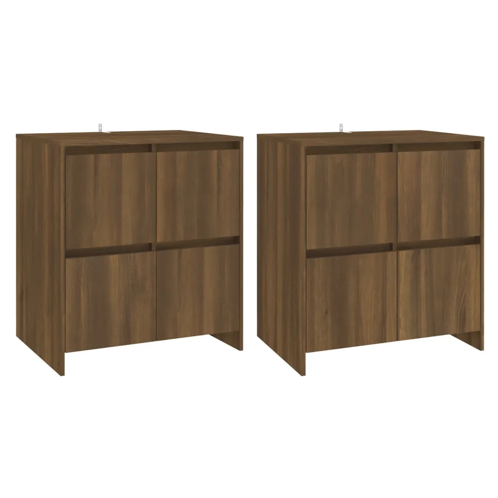 Credenze 2 pz Rovere Marrone 70x41x75 cm in Legno Multistrato 3098096