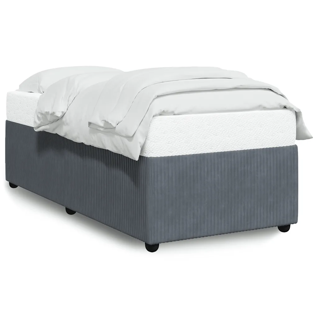 Giroletto senza Materasso Grigio Scuro 90x190 cm Velluto