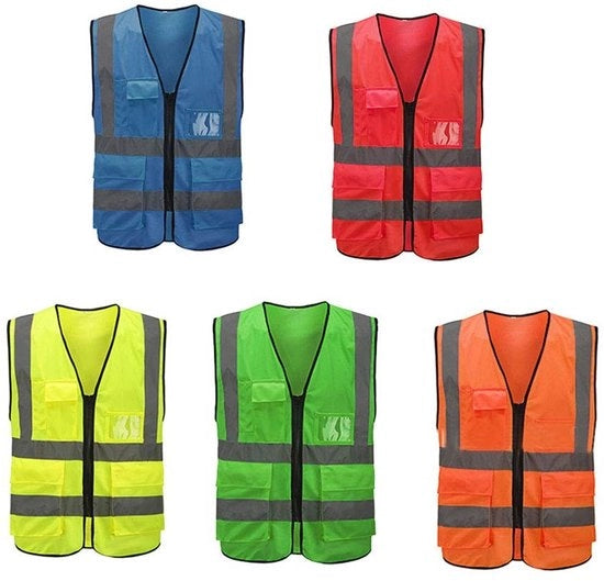 Vest di Sicurezza Leggero - Riflettente - Senza Maniche - Sostenibile - Respirabile - Lavabile a Macchina - Riflessione 360° - Vest Riflettente