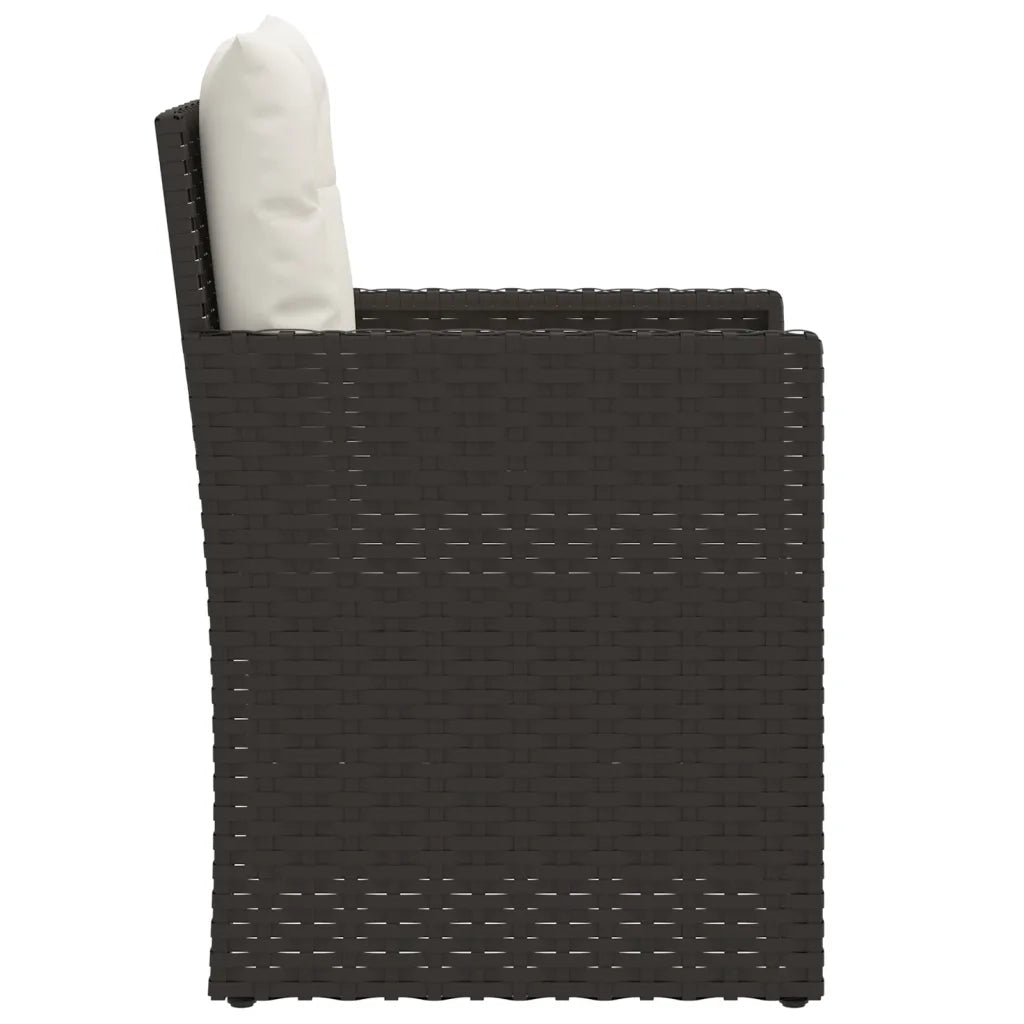 Poltrona da Giardino con Cuscini Nera in Polyrattan CFW1985844