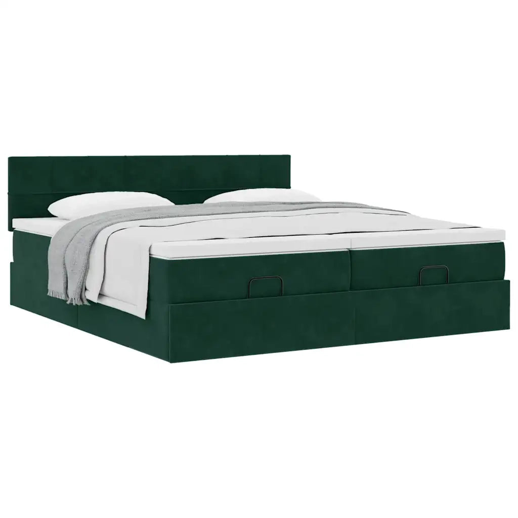 Struttura Letto Pouf con Materassi 160x200 cm Velluto