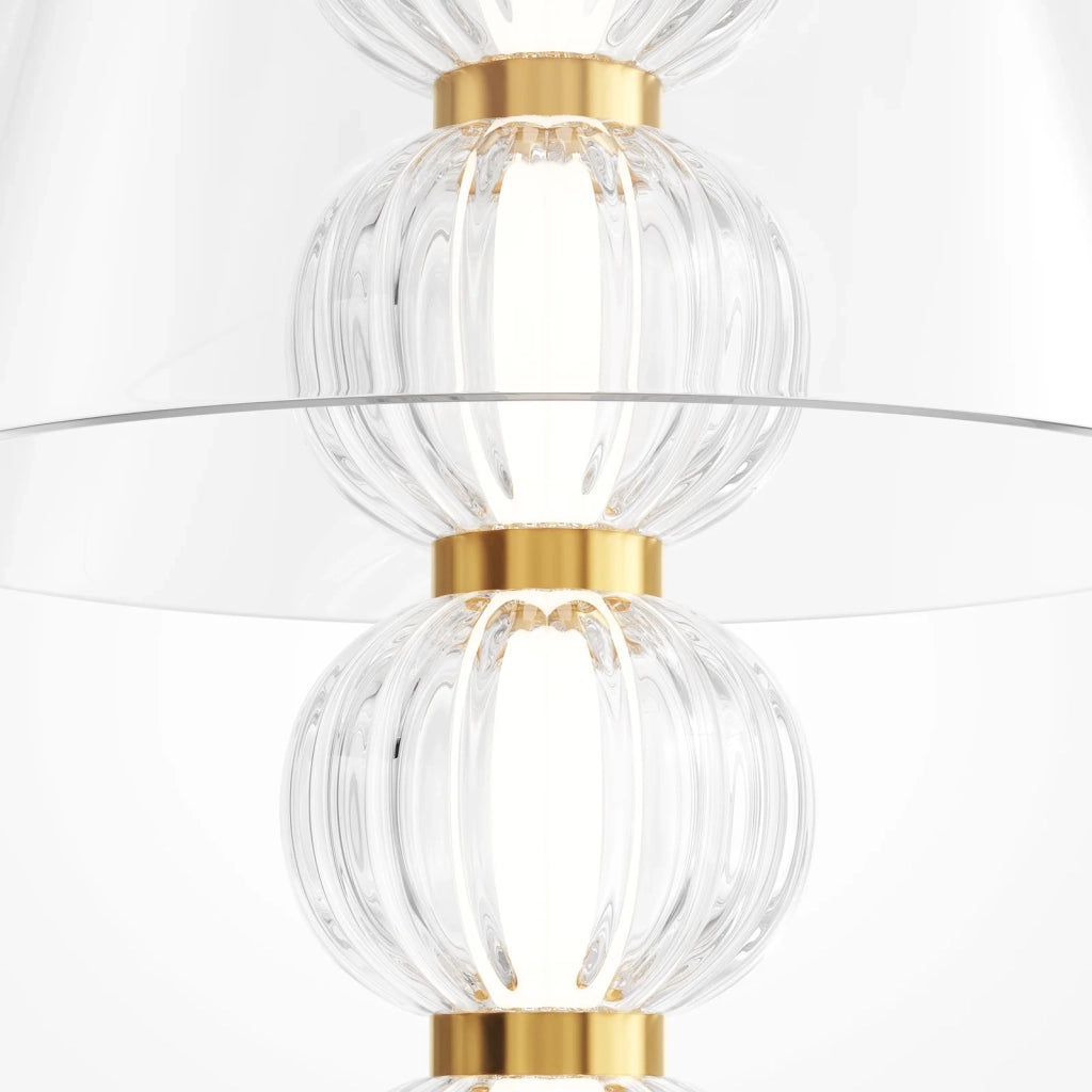 Maytoni Lampada da tavolo moderna Amulet 1 luce LED integrato oro metallo vetro