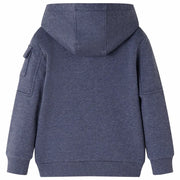 Felpa con Cappuccio e Cerniera per Bambini Blu Scuro M¨¦lange 128