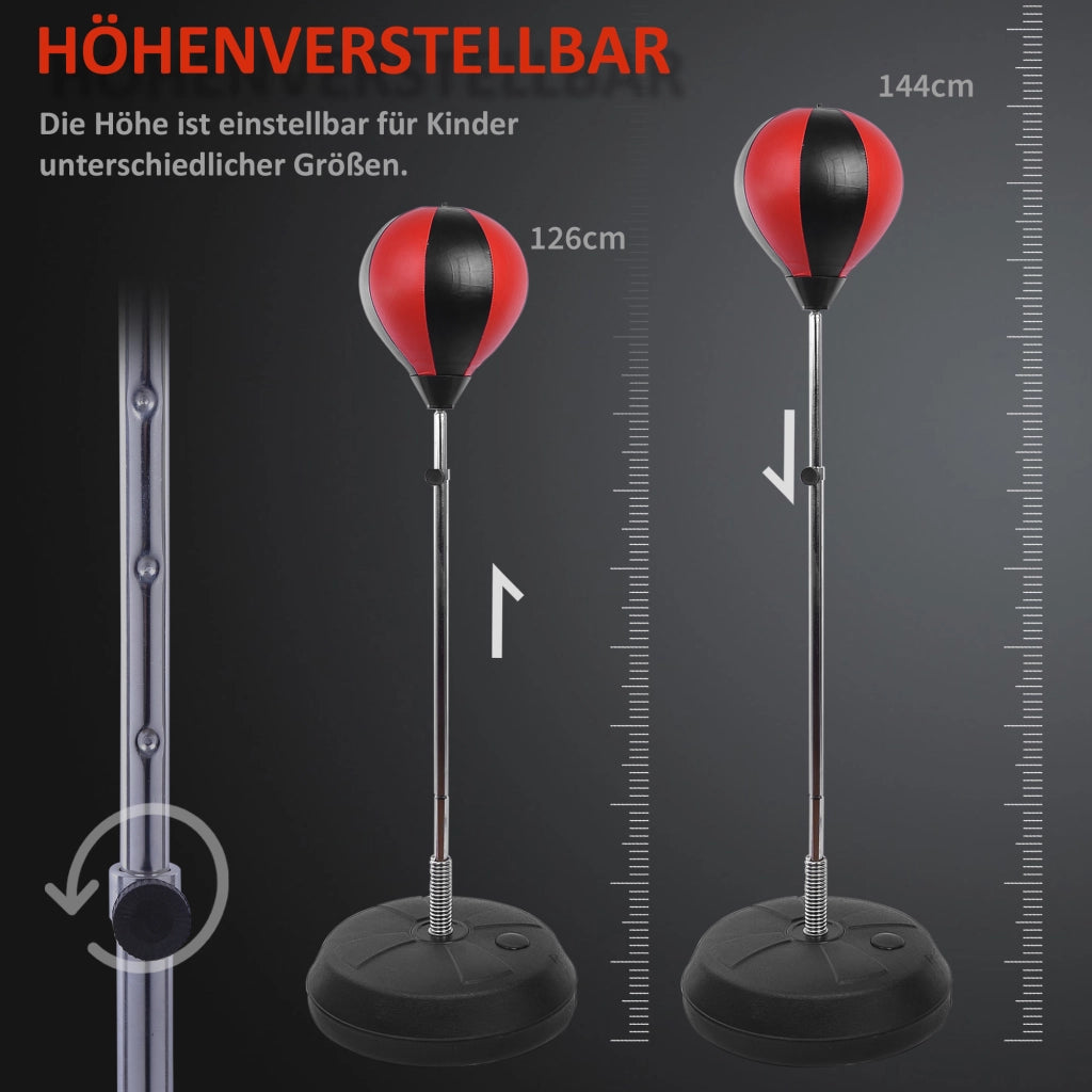 Set da Boxe con Punching Ball, Stazione e Guanti ¨C Zephmum ¨C Altezza Regolabile 126-144cm