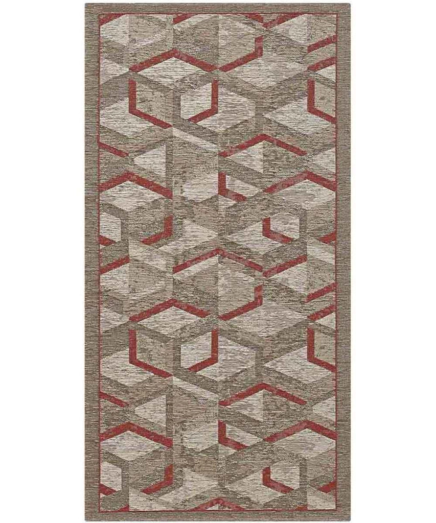 Tappeto HYPNOTIC marrone arancione cm.55x140 moderno geometrico multiuso lavabile antiscivolo