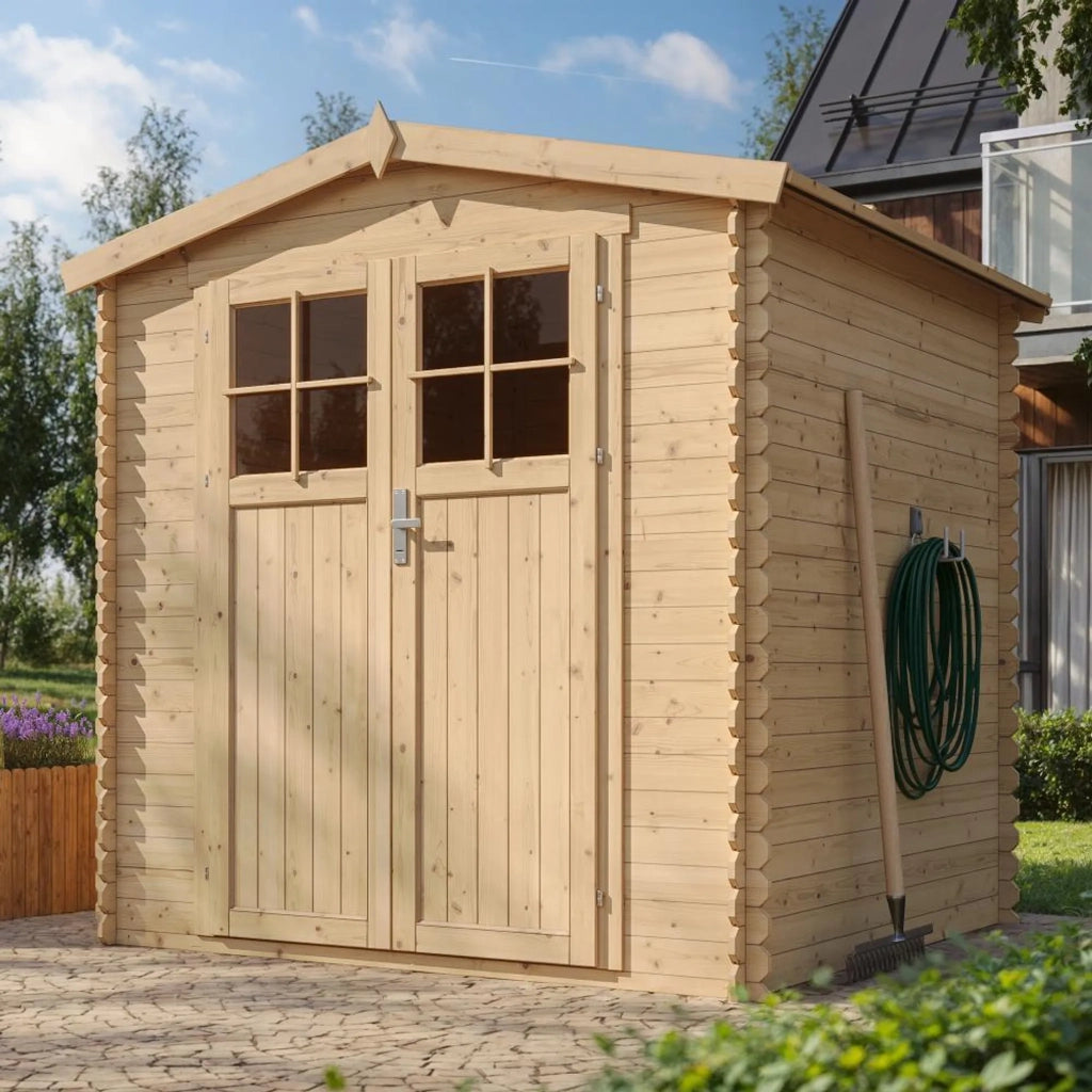 Casetta da Giardino in Legno per Esterni - L216xL206xA218 cm/ 3.53 m2 - TIMBELA M343F+M343G