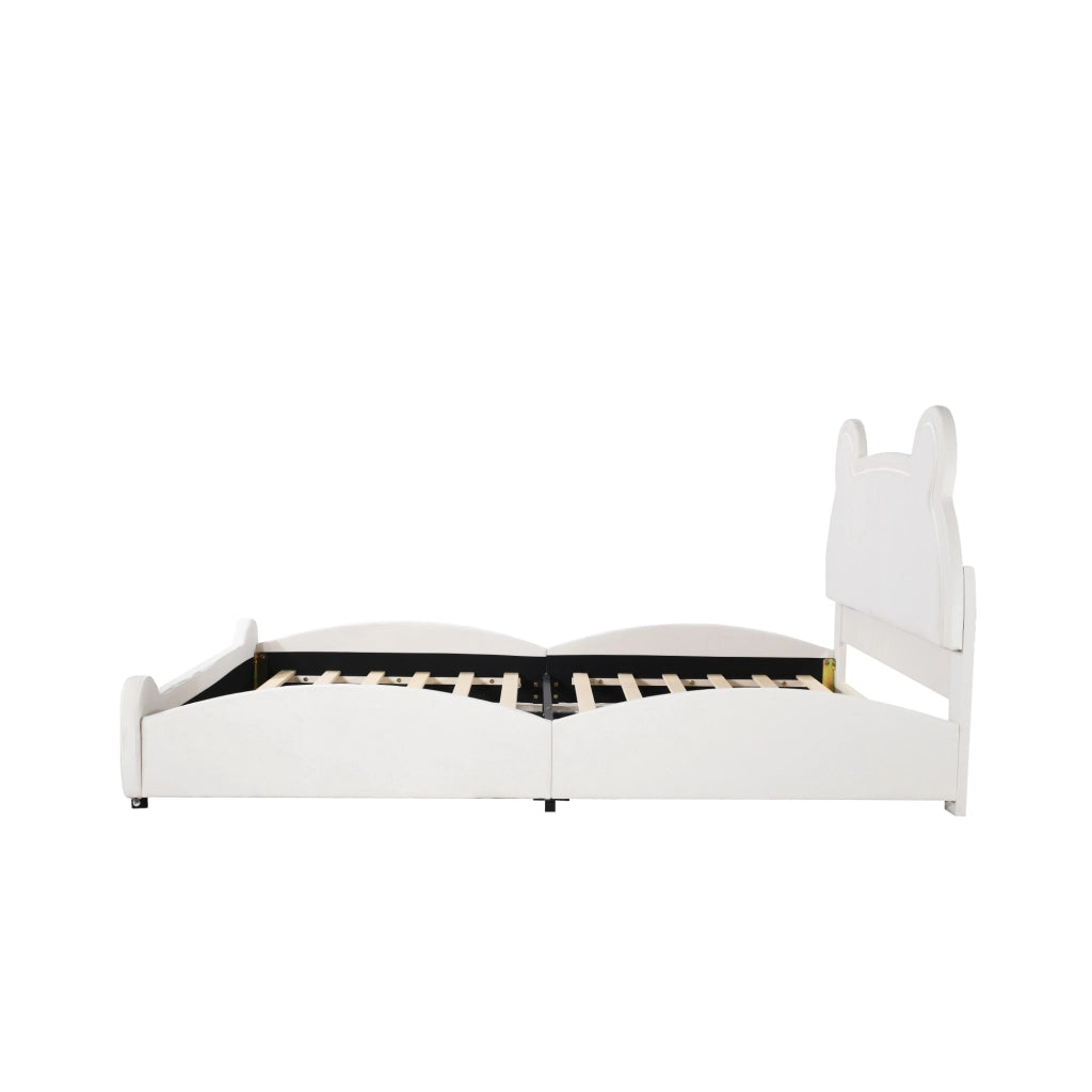 letto imbottito velluto bianco 140 x 200 cm