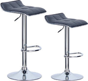 Set di 2 sedute da bar - Cucina - Grigio - Sedute da bar in pelle sintetica - Regolabile in altezza - Altezza seduta 62-84cm