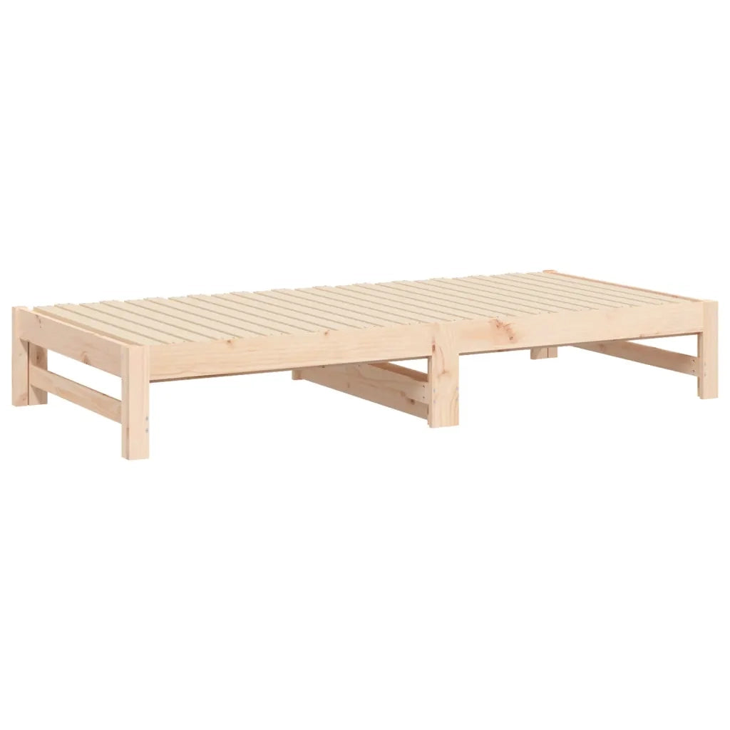 Letto matrimoniale | Letto per adulti | Dormeuse Estraibile 2x(90x190) cm Legno Massello di Pino