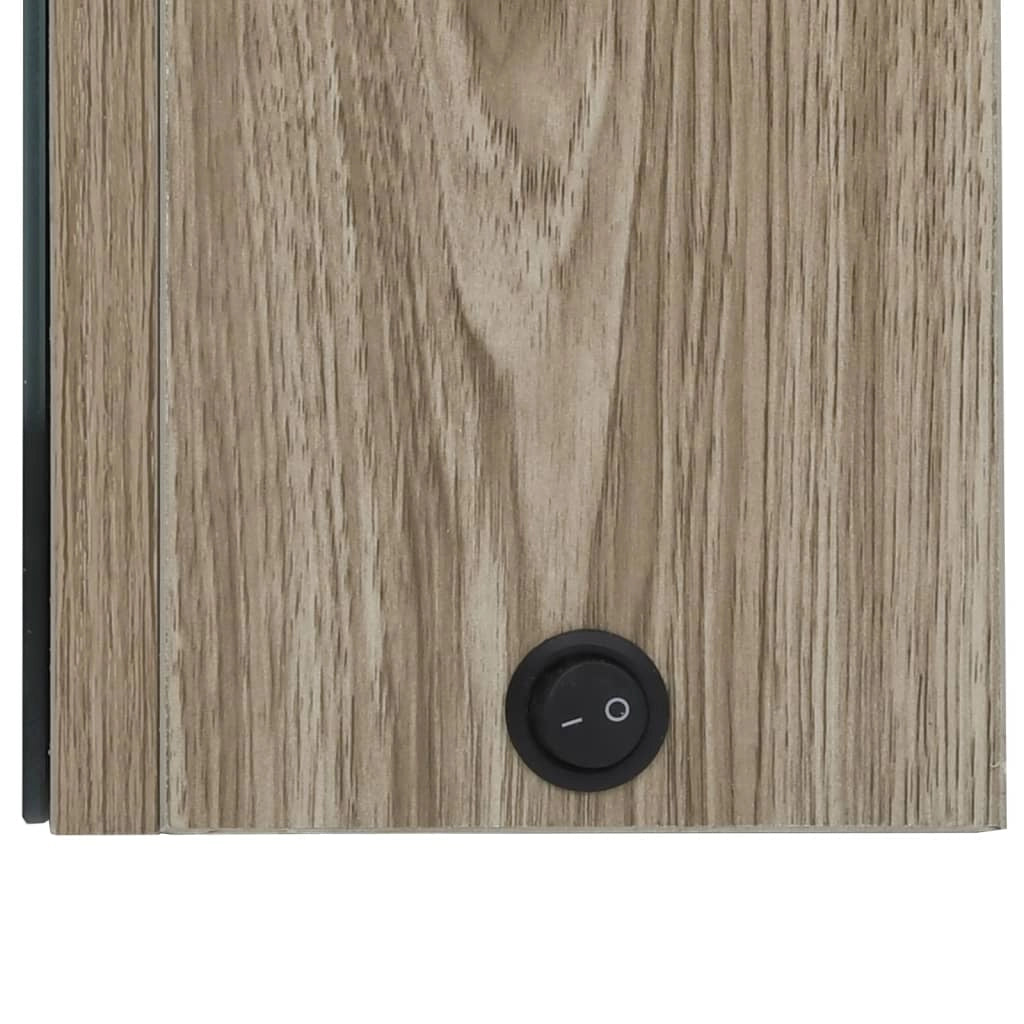 Mobile da bagno con specchio LED 89 x 14 x 62 cm rovere 02_0006574