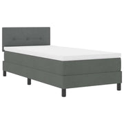Letto singolo | Letto per adulti | Letto a molle con materasso Grigio scuro 90 x 190 cm Tessuto