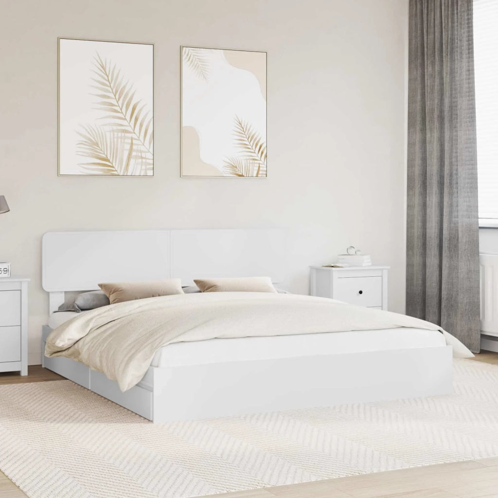 Letto con Contenitore Bianco 180 x 200 cm Legno multistrato