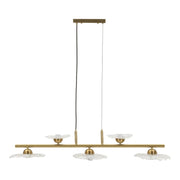 Lampadelle Ario Emily 5 Luci Vetro Trasparente cm 100x24x18