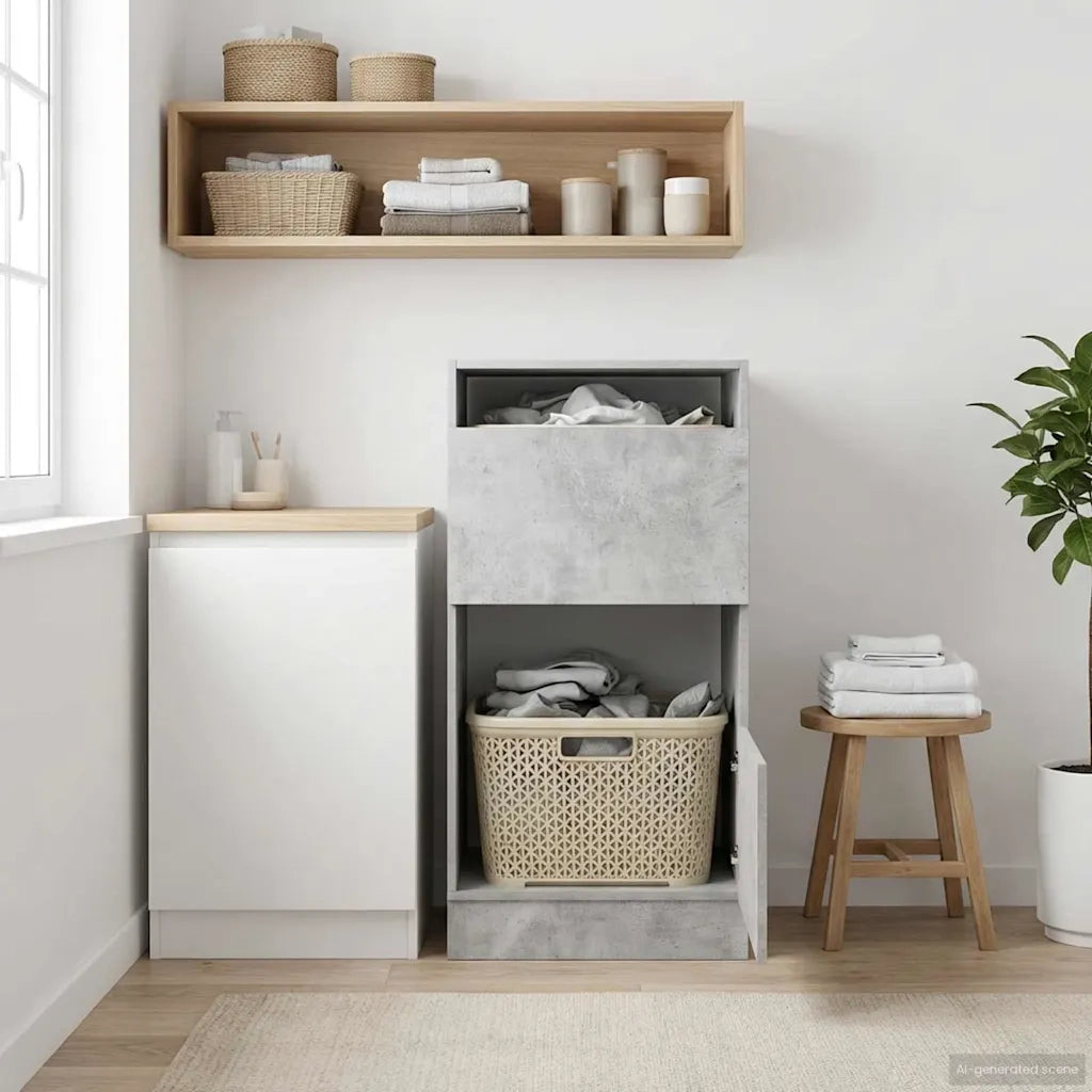Mobile da lavanderia con porta Calcestruzzo Legno multistrato 3422803