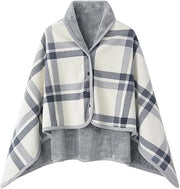 Poncho con chiusura a bottone - Sciarpa calda e comoda per avvolgere - Accessorio di copertura per ufficio, divano e viaggi - Accessorio per ufficio e viaggi per mantenere la calore