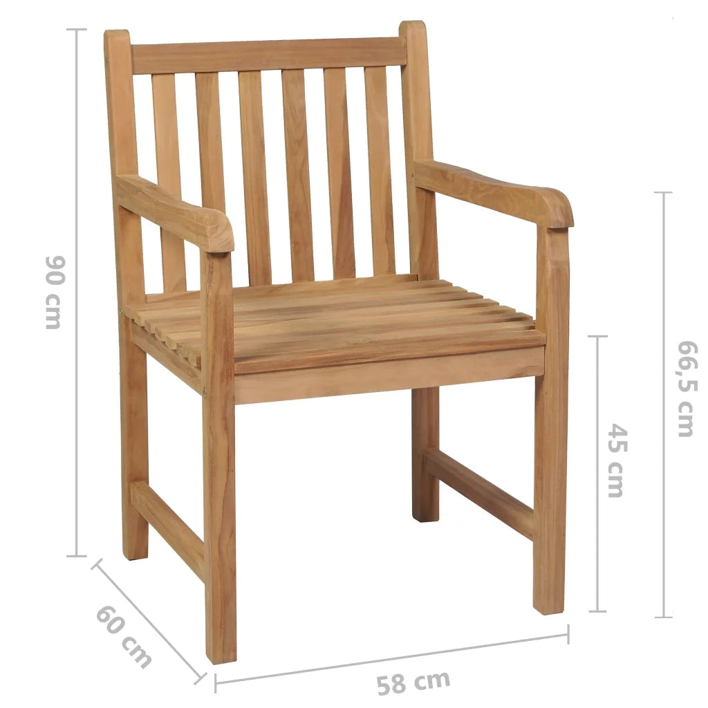 Sedie Giardino 8 pz con Cuscini Grigi a Quadri Massello di Teak 3073072