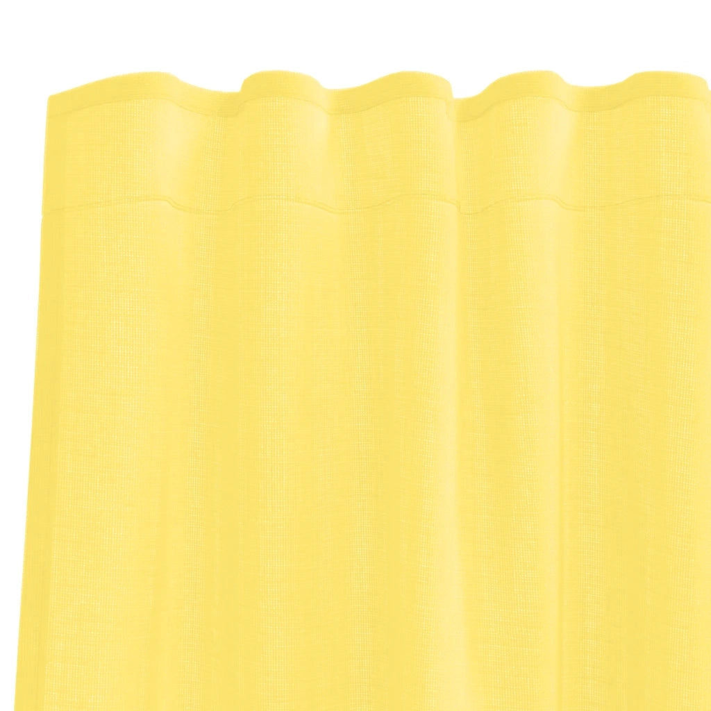 vidaXL Tende in Voile con Tasche per Aste 2 pz Giallo