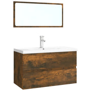 Set di mobili da bagno pratici con vani contenitori 80 x 39,5 x 45 cm in legno composito finitura rovere affumicato 02_0055245