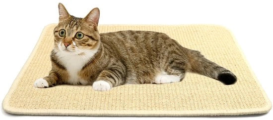 Mat per gatti in sisal, 60×30cm, mat per gatti antiscivolo per porta, mat per gatti per mobili per gatti, colore primario