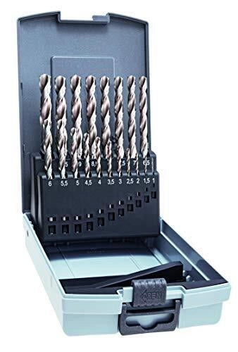 Alpen 09083825 Pro KP 19 Set di punte per trapano HSS 19 pezzi diametri da 1 0 a 10 0 mm con incrementi da 0 5 mm colore Nero