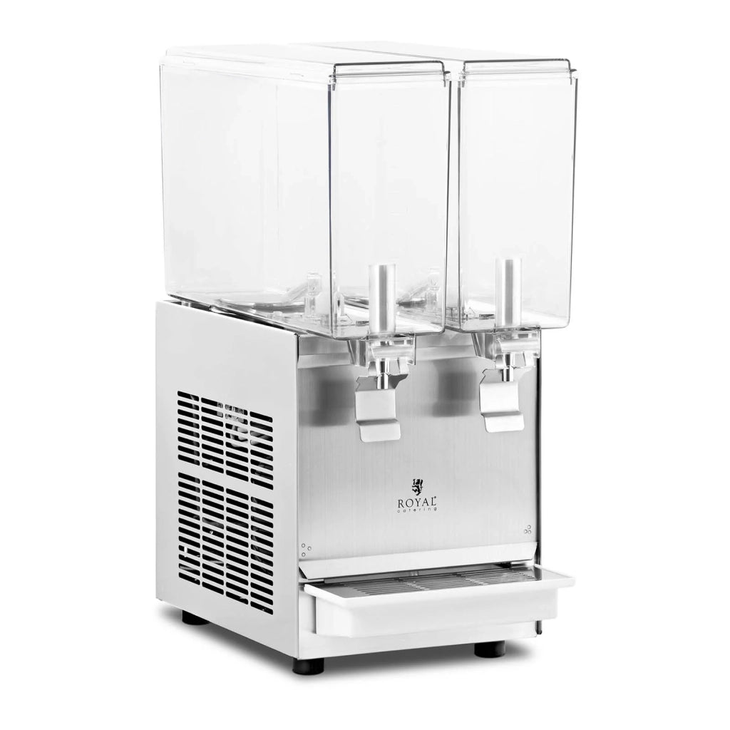 Distributore di bevande refrigerato 2 x 10 litri fontana di succhi con rubinetto (capacità: 2 x 10 litri potenza: 290 watt funzioni: refrigerazione agitazione) 14_0005302