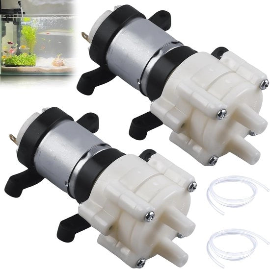 Pompa di membrana 12V - Pompacqua silenziosa per serbatoi per pesce e irrigazione | 1,5-2 l/min, Compatta e affidabile