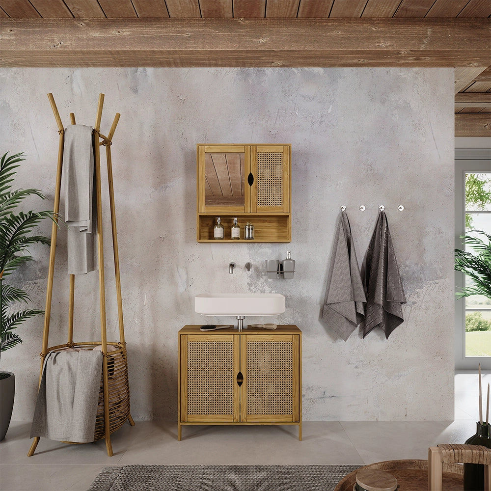 Vicco Set di mobili da bagno Bambù 2 parti