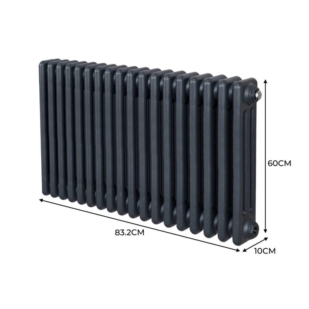 Termosifone Radiatore a 3 colonne per riscaldamento centralizzato Grigio Antracite 60x83cm